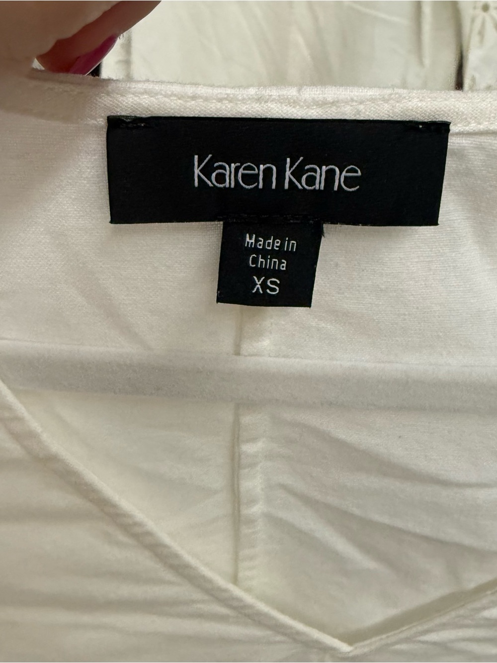 NWT Karen Kane White Linen Floral Cutout Blouse - Picture 7 of 8
